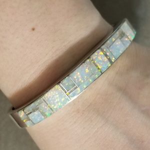 Solid Silver Opal Bracelet